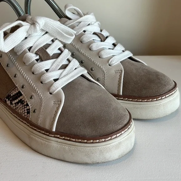 Crown Vintage Kalinda Snakeskin Suede Studded Fashion Sneaker Size 7 - Picture 9 of 12